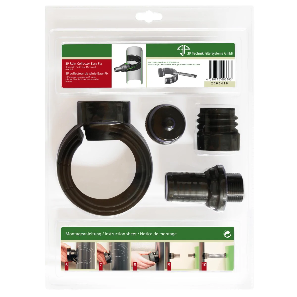 ZBIERACZ, ŁAPACZ WODY DESZCZOWEJ SZYBIEGO MONTAŻU EASY FIX