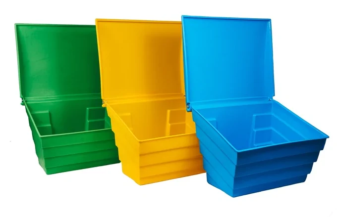 POJEMNIK NA PIASEK SÓL DROGOWĄ I SORBENT - 70L/100KG, NIEBIESKI