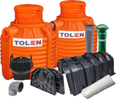 OCZYSZCZALNIA PRZYDOMOWA 2000L GAMA PLASTIC + 6X TUNEL 300L