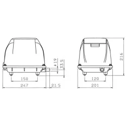 Dmuchawa membranowa, kompresor, SECOH EL-S-80-15