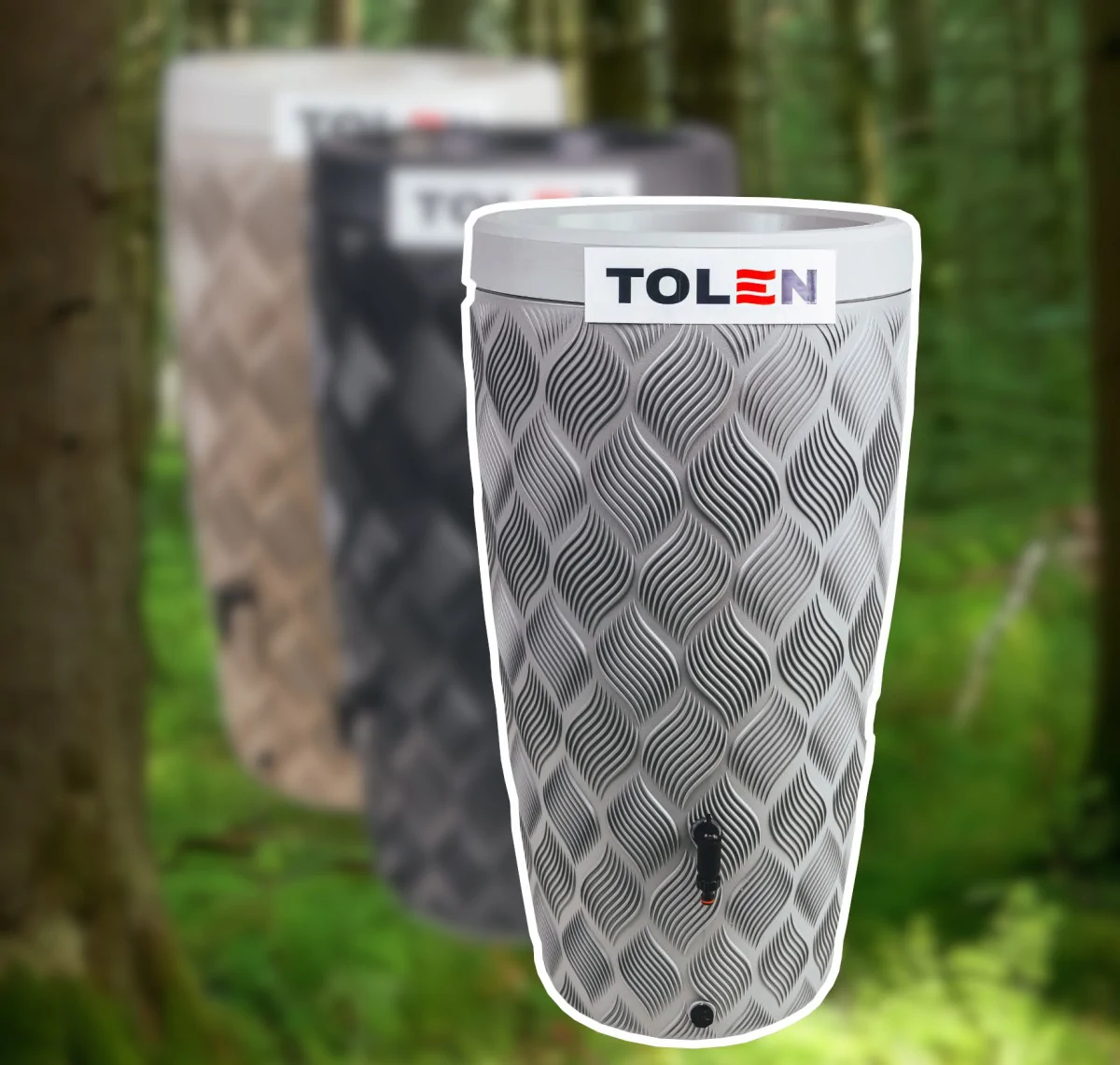 ZBIORNIK NA DESZCZÓWKĘ FLOW Z KRANIKIEM PLATYNOWY