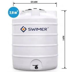 ZBIORNIK NAZIEMNY NA DESZCZÓWKĘ WODĘ SWIMER 2000L