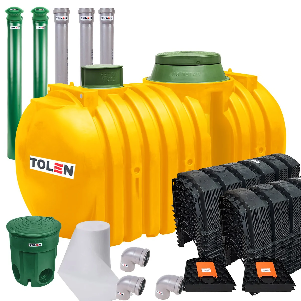 OCZYSZCZALNIA PRZYDOMOWA DWUKOMOROWA MARSEPLAST 10-TUNELOWA 3000L