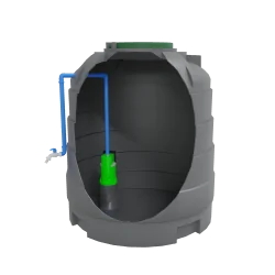 ZBIORNIK NA DESZCZÓWKĘ NAZIEMNY Z POMPĄ 9000L PROFESSIONAL