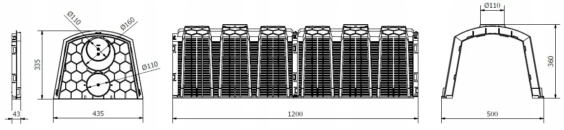 TUNELE DRENAŻ DO OCZYSZCZALNI SZAMBO 10SZT