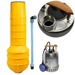 Przepompownia Ścieków 150/190 z Pompą QBO45 INOX 140 l/min Studnia 150L