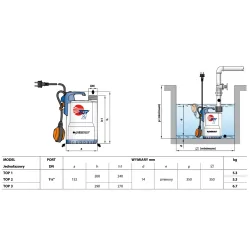 Pompa zatapialna Pedrollo TOP 3 LA -10m | 230V - 0.55 kW