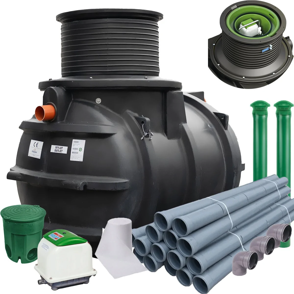 PRZYDOMOWA OCZYSZCZALNIA ŚCIEKÓW KINGSPAN BIOAIR 1 4 OS. DRENAŻ 36M