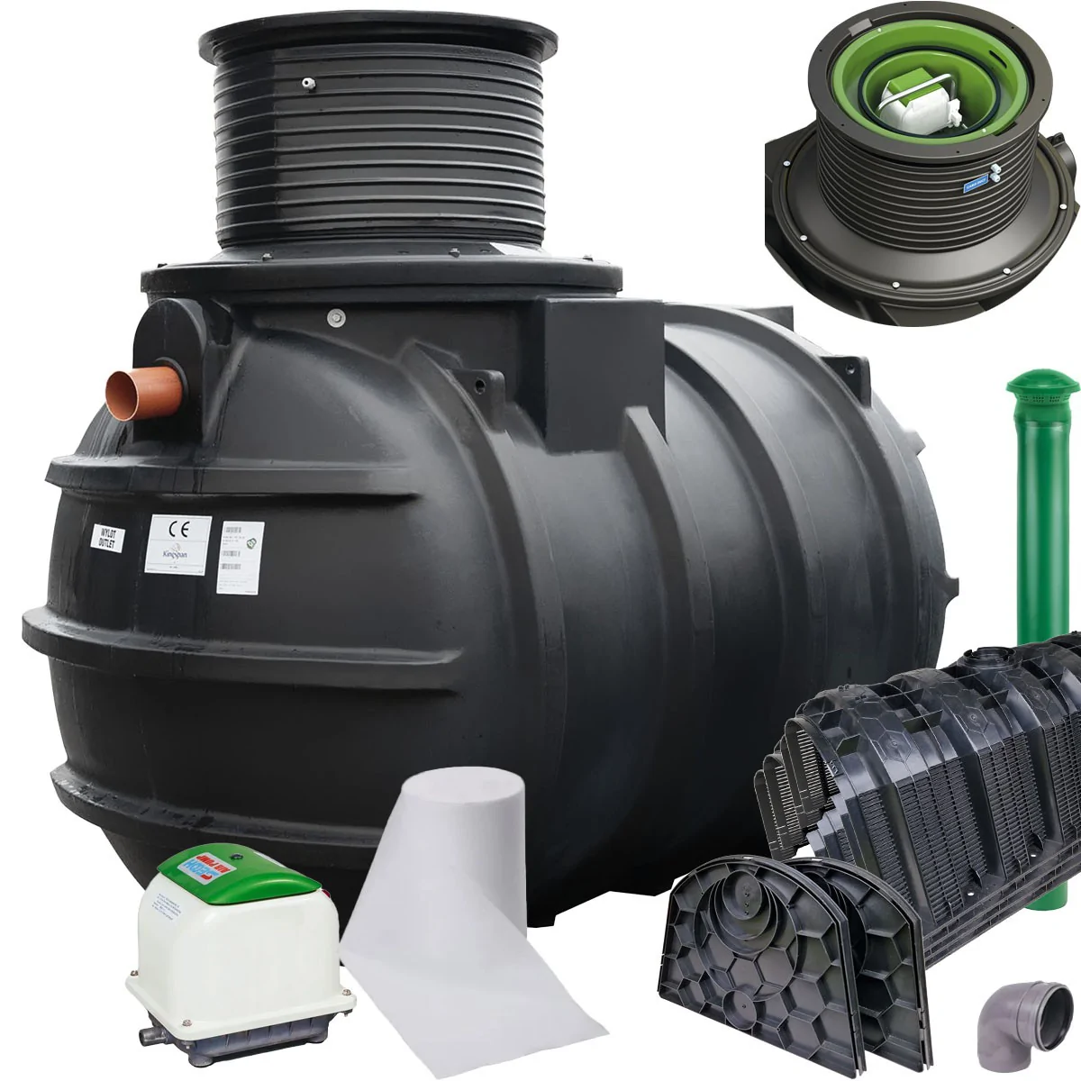 PRZYDOMOWA OCZYSZCZALNIA ŚCIEKÓW KINGSPAN BIOAIR 2 NA 6 OS. 4 TUNELE