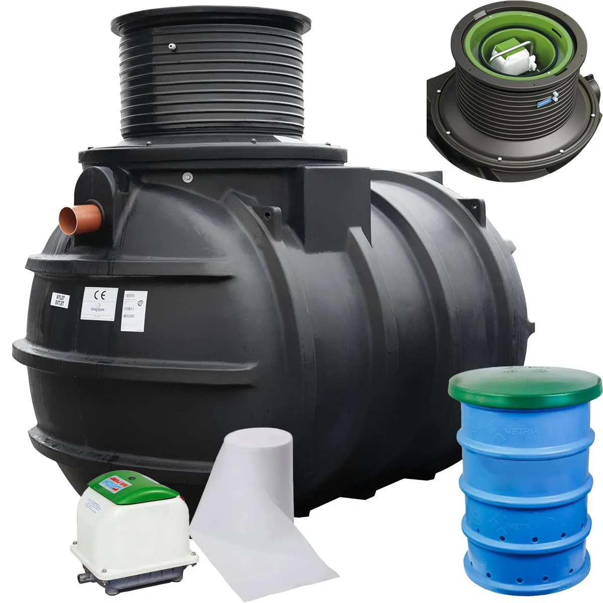 PRZYDOMOWA OCZYSZCZALNIA ŚCIEKÓW KINGSPAN BIOAIR 2 NA 6 OS. STUDNIA CHŁONNA