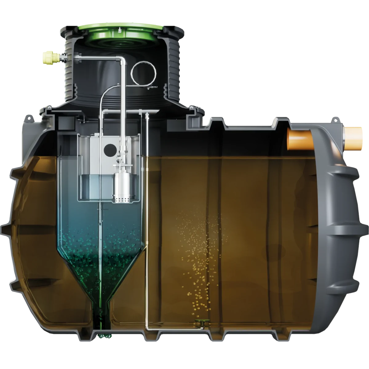 PRZYDOMOWA OCZYSZCZALNIA ŚCIEKÓW KINGSPAN BIOAIR 1 Z ZINTEGROWANĄ PRZEPOMPOWNIĄ 4 OS. DRENAŻ 36M