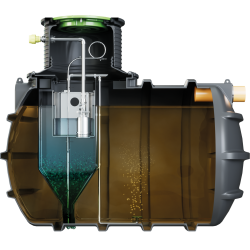 PRZYDOMOWA OCZYSZCZALNIA ŚCIEKÓW KINGSPAN BIOAIR 1 Z ZINTEGROWANĄ PRZEPOMPOWNIĄ 4 OS. STUDNIA CHŁONNA