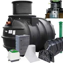 PRZYDOMOWA OCZYSZCZALNIA ŚCIEKÓW KINGSPAN BIOAIR 2 Z ZINTEGROWANĄ PRZEPOMPOWNIĄ NA 6 OS. 4 TUNELE