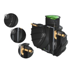 PRZYDOMOWA OCZYSZCZALNIA ŚCIEKÓW KINGSPAN BIOFICIENT Z ZINTEGROWANĄ PRZEPOMPOWNIĄ NA 6 OS. DRENAŻ 36M