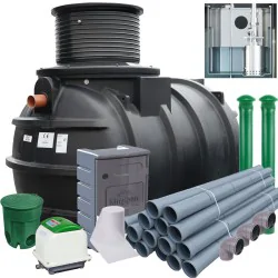 PRZYDOMOWA OCZYSZCZALNIA ŚCIEKÓW KINGSPAN BIOFICIENT Z ZINTEGROWANĄ PRZEPOMPOWNIĄ NA 6 OS. DRENAŻ 36M