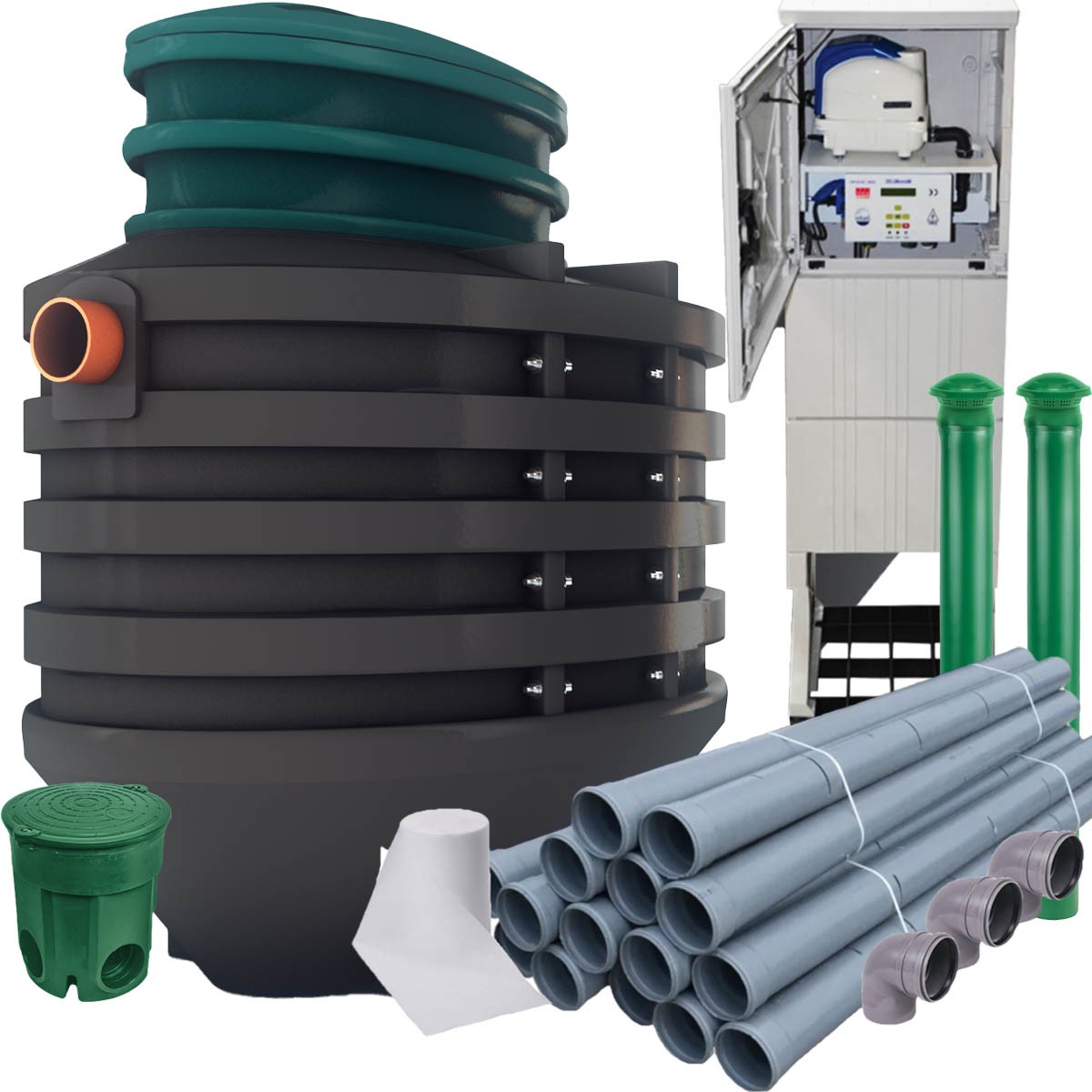 OCZYSZCZALNIA BIOLOGICZNA DELFIN PRO12 MBBR DRENAŻ 36mb