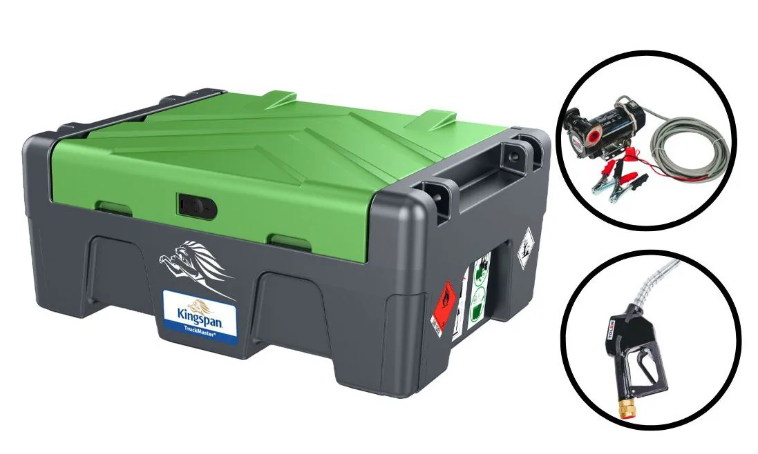 ZBIORNIK MOBILNY NA OLEJ ON TRUCKMASTER BEZ LICZNIKA POMPA 12V 200L NISKOPROFILOWY