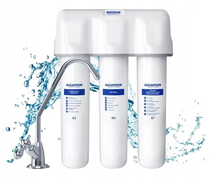 FILTR WODY PITNEJ AQUAPHOR KRYSZTAŁ H ZMIĘKCZAJĄCY Z WKŁADAMI POD ZLEW