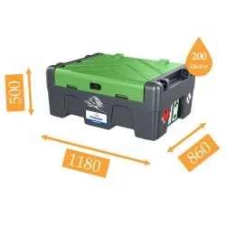 ZBIORNIK MOBILNY NA OLEJ ON TRUCKMASTER BEZ LICZNIKA POMPA 12V 200L NISKOPROFILOWY