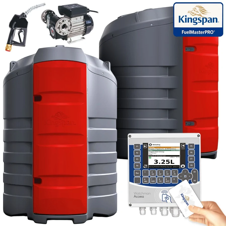 ZBIORNIK DO PALIWA ON 1500L – FUELMASTER® PRO | POMPA 230V, LICZNIK, WATCHMAN ACCESS, FILTR, PISTOLET A60, LED, ZŁĄCZE EURO