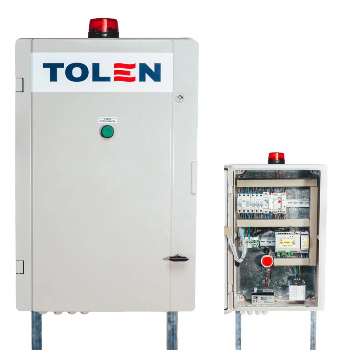 Szafa sterownicza z zabezpieczeniami i systemem alarmowym przepompowni Szafa sterownicza z zabezpieczeniami i systemem alarmowym przepompowni