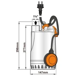 POMPA PEDROLLO ZATAPIALNA RXm 3/20 | 230V 0,55kW - 240 l/min