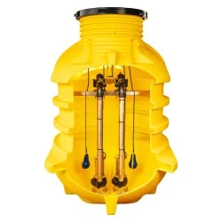 PRZEPOMPOWNIA ŚCIEKÓW Z DWIEMA POMPAMI PEDROLO VXm VORTEX, ALARM PEDROLLO