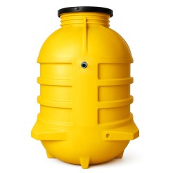 Tylny widok na zbiornik przepompowni z przyłączem wylotowym