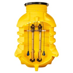 PRZEPOMPOWNIA ŚCIEKÓW DWIEMA POMPAMI PEDROLO TRITUS TIGM Z ROZDRABNIACZEM, ALARM GSM PEDROLLO