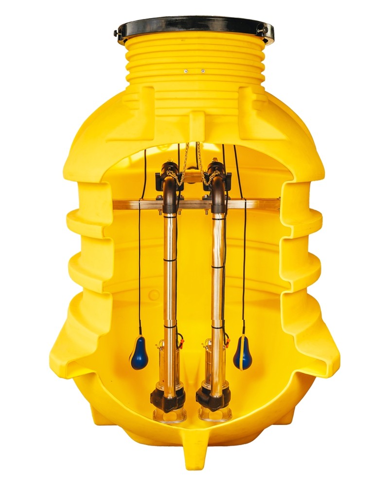 PRZEPOMPOWNIA ŚCIEKÓW Z DWIEMA POMPAMI PEDROLO VXm VORTEX, ALARM GSM PEDROLLO