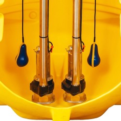 PRZEPOMPOWNIA ŚCIEKÓW Z DWIEMA POMPAMI PEDROLO VXm VORTEX, ALARM GSM PEDROLLO