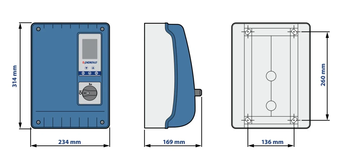 PERDOLLO E2-TRI - WIELOFUNKCYJNA SKRZYNKA STERUJĄCA DLA 2 POMP | 400V