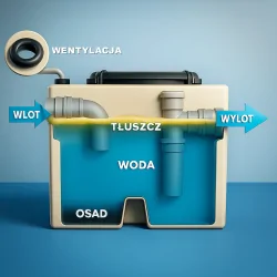 SEPARATOR TŁUSZCZU 40 UHP 0,5L - SZARY | PZH ATEST