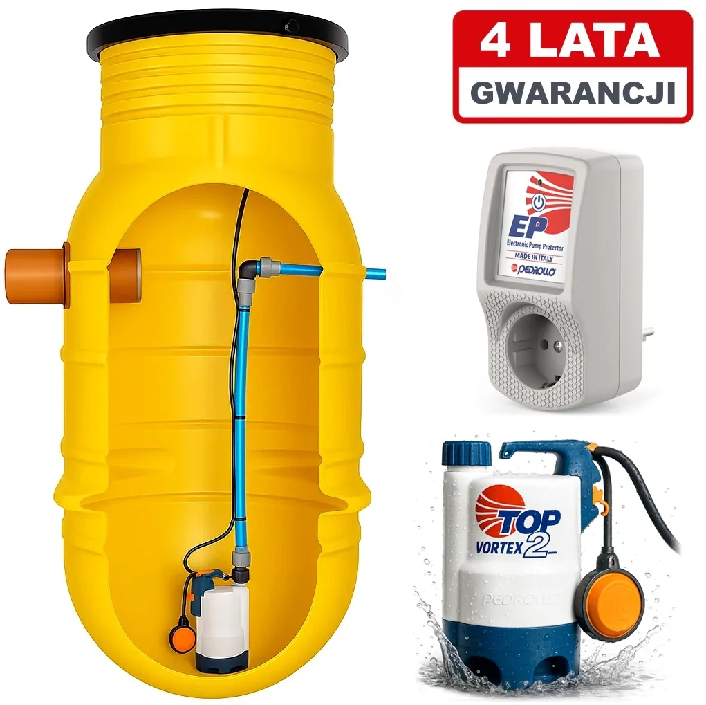 Przepompownia ścieków ZP 800 + Pompa Pedrollo Top 2 Vortex + Sterownik EP