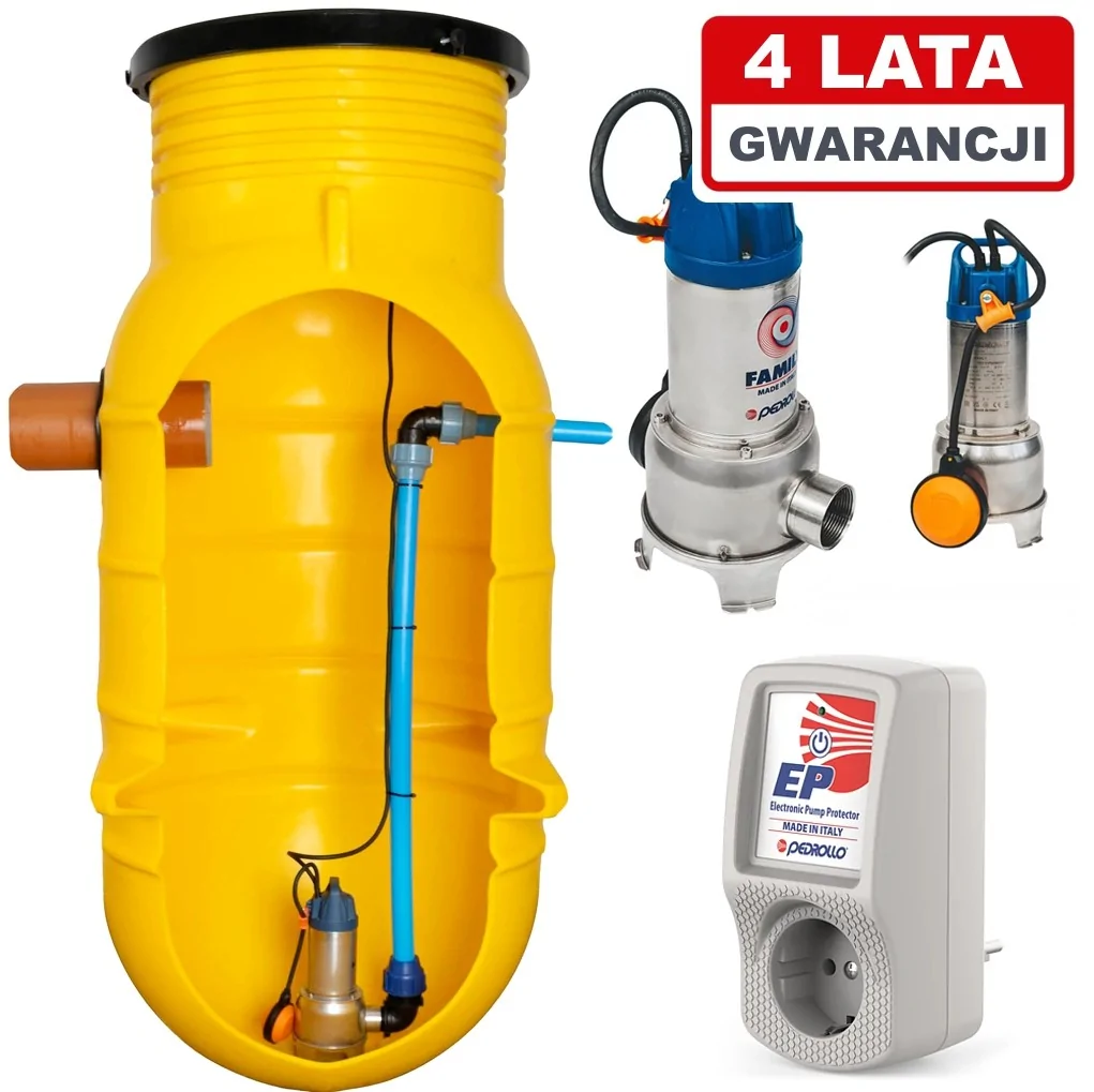 Przepompownia ścieków włoska Pompa Pedrollo Family ZP 800 + Sterownik EP