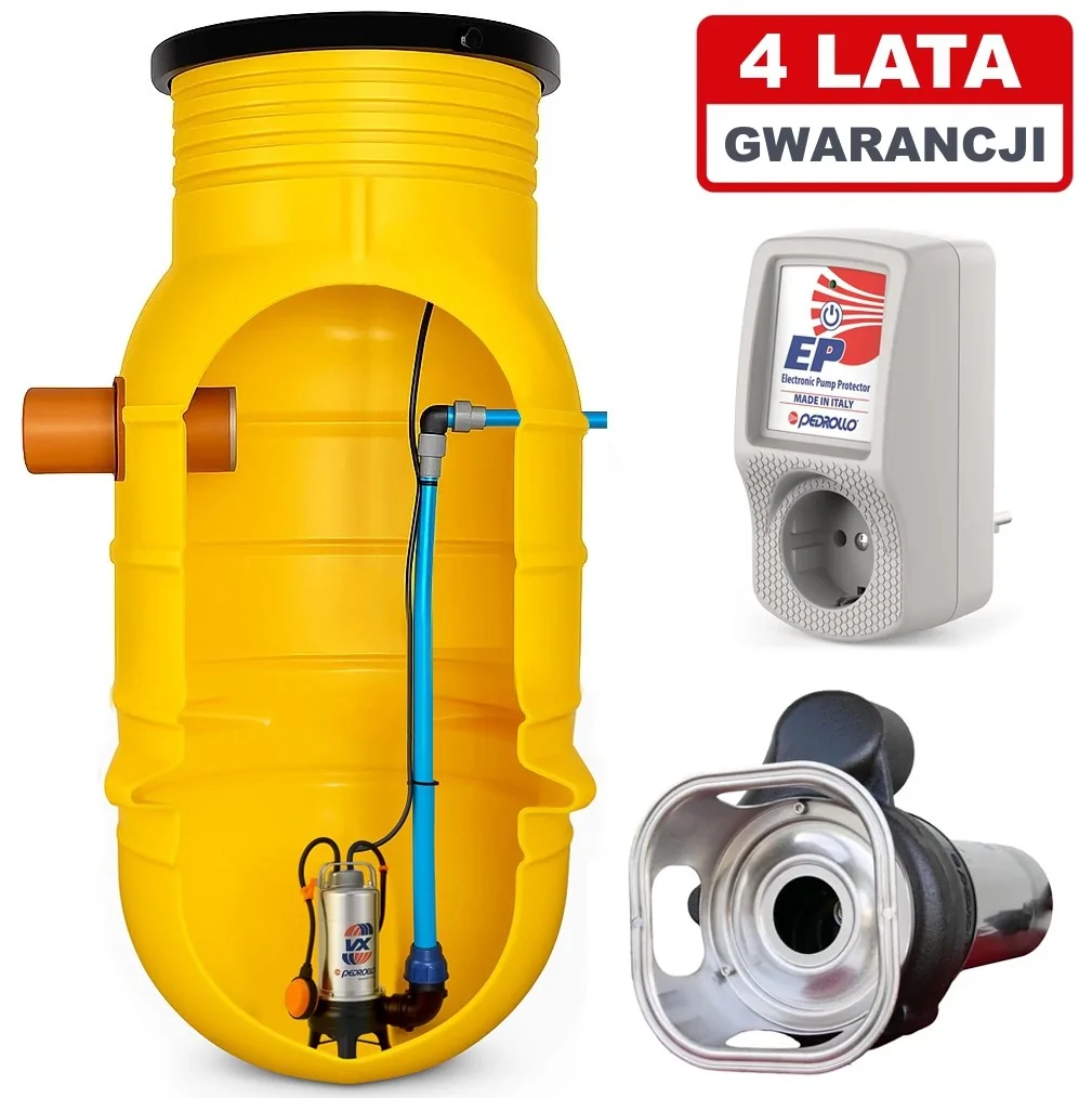 Przepompownia ścieków ZP 800, włoska pompa Pedrollo VXm 8/35 + Sterownik EP