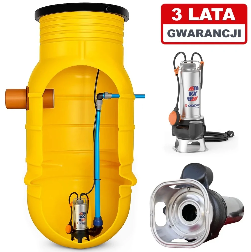 Przepompownia ścieków ZP 800, włoska pompa Pedrollo VXm 8/35