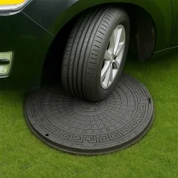 Właz z Tworzywa Dekiel Pokrywa do Studzienki 1,5 T Czarny