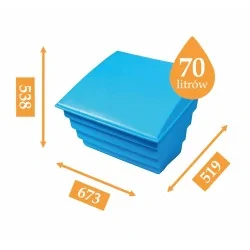 POJEMNIK NA PIASEK SÓL DROGOWĄ I SORBENT - 70L/100KG, NIEBIESKI