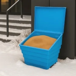 POJEMNIK NA PIASEK SÓL DROGOWĄ I SORBENT - 70L/100KG, NIEBIESKI