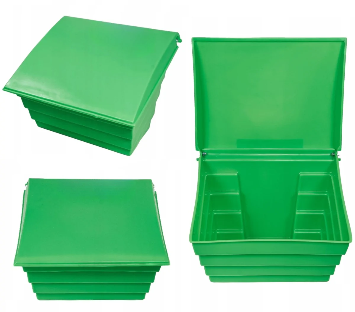 POJEMNIK NA PIASEK SÓL DROGOWĄ I SORBENT - 70L/100KG, ZIELONY