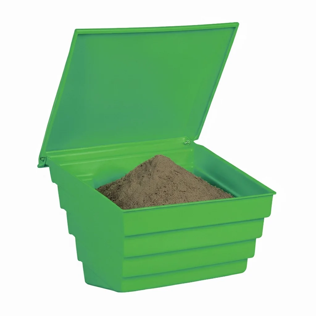 POJEMNIK NA PIASEK SÓL DROGOWĄ I SORBENT - 70L/100KG, ZIELONY