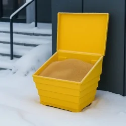 POJEMNIK NA PIASEK SÓL DROGOWĄ I SORBENT - 70L/100KG, ŻÓŁTY