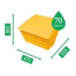 POJEMNIK NA PIASEK SÓL DROGOWĄ I SORBENT - 70L/100KG, ŻÓŁTY