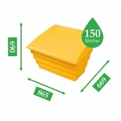POJEMNIK NA PIASEK SÓL DROGOWĄ I SORBENT - 150L / 215KG, ŻÓŁTY