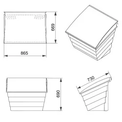 POJEMNIK NA PIASEK SÓL DROGOWĄ I SORBENT - 150L / 215KG, NIEBIESKI