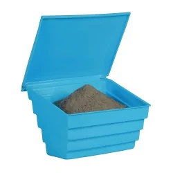POJEMNIK NA PIASEK SÓL DROGOWĄ I SORBENT - 150L / 215KG, NIEBIESKI