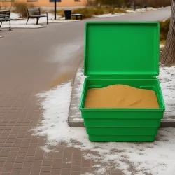 POJEMNIK NA PIASEK SÓL DROGOWĄ I SORBENT - 150L / 215KG, ZIELONY