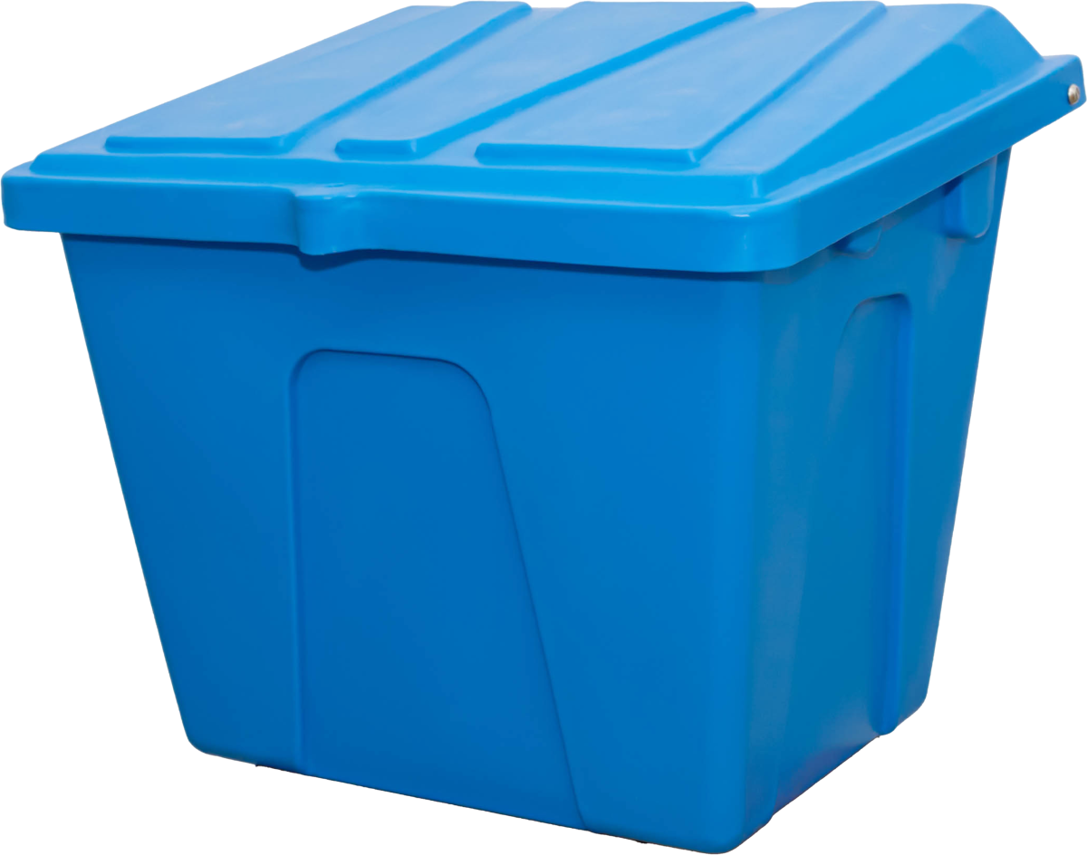 POJEMNIK NA PIASEK I SÓL DROGOWĄ, 100L / 150kg NIEBIESKI - MOCNA SKRZYNIA NA ZIMOWE MROZY