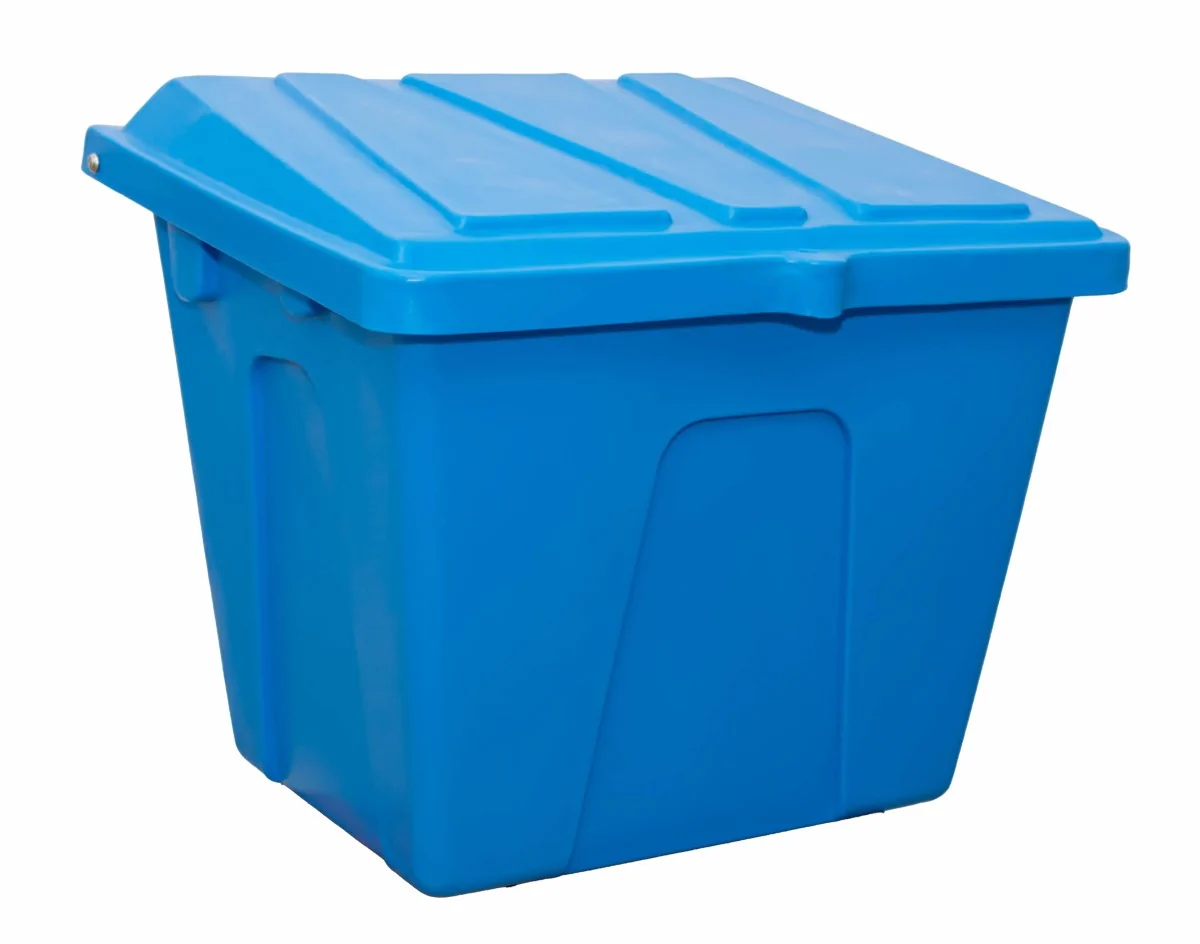 POJEMNIK NA PIASEK I SÓL DROGOWĄ, 100L / 150kg NIEBIESKI - MOCNA SKRZYNIA NA ZIMOWE MROZY